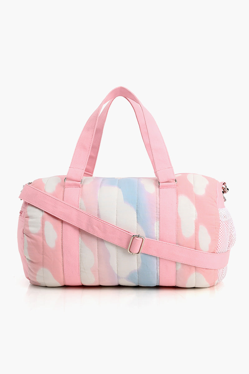 Light pink duffle bag best sale