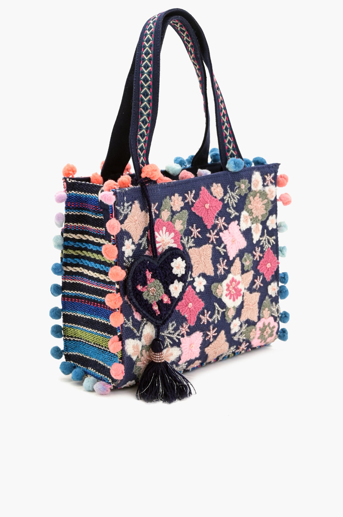 Whimsical Navy Blue Mini Tote Bag