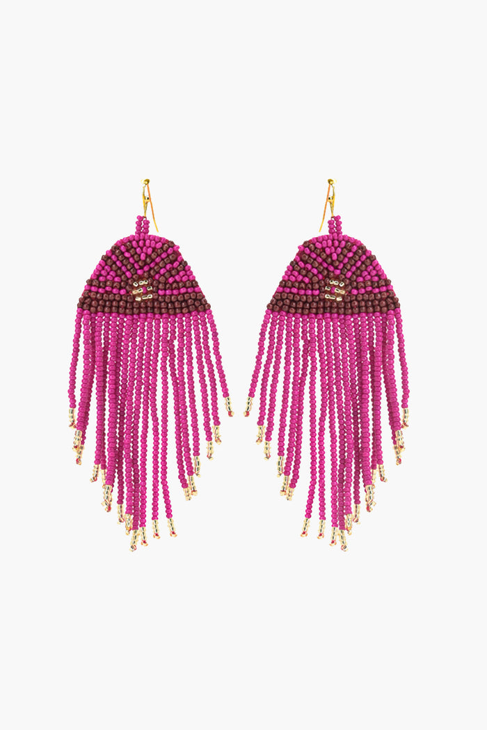 Fuchsia Fringe Earrings