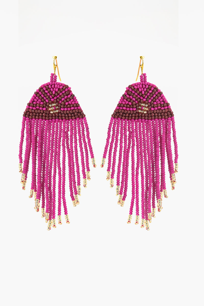 Fuchsia Fringe Earrings