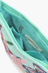 Turquoise Bliss Embellished Messenger Bag