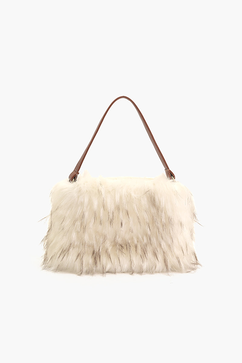 Lilac Luxe Faux Fur Shoulder Bag