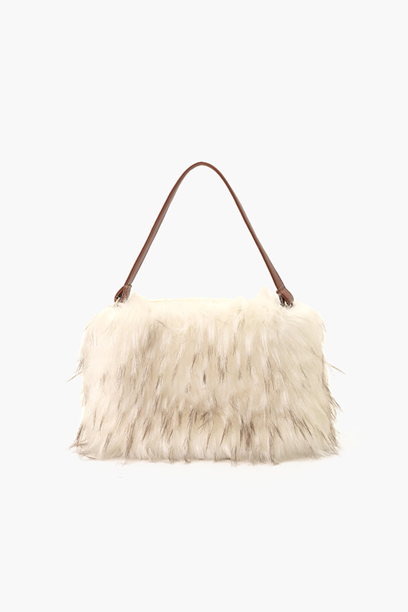 snow Pearl Faux Fur Shoulder Bag