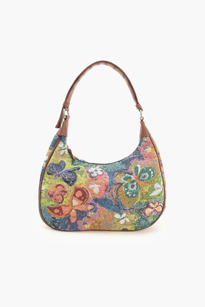 Floral Tapestry Shoulder Bag - Multi