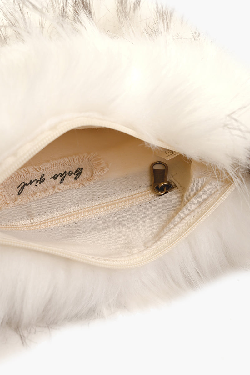 snow Pearl Faux Fur Shoulder Bag