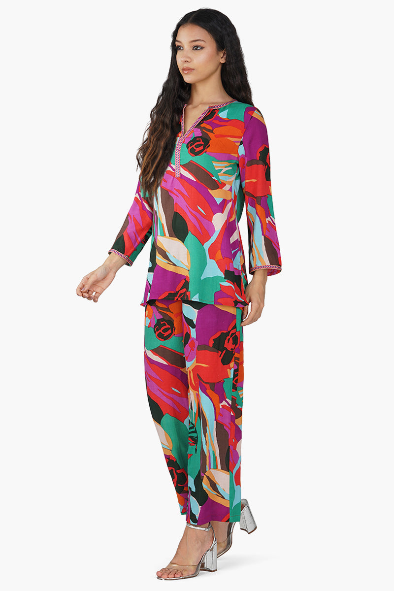 Multi Abstract Printed Co-ord Set