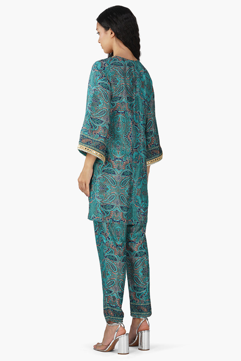 Teal Paisley Co-ord Set