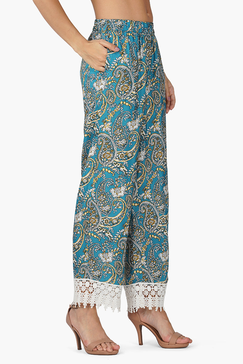 Blue Paisley Co-ord Set Teal Blue