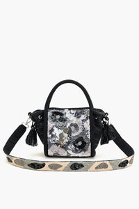 Black Bloom Boho Mini Tote