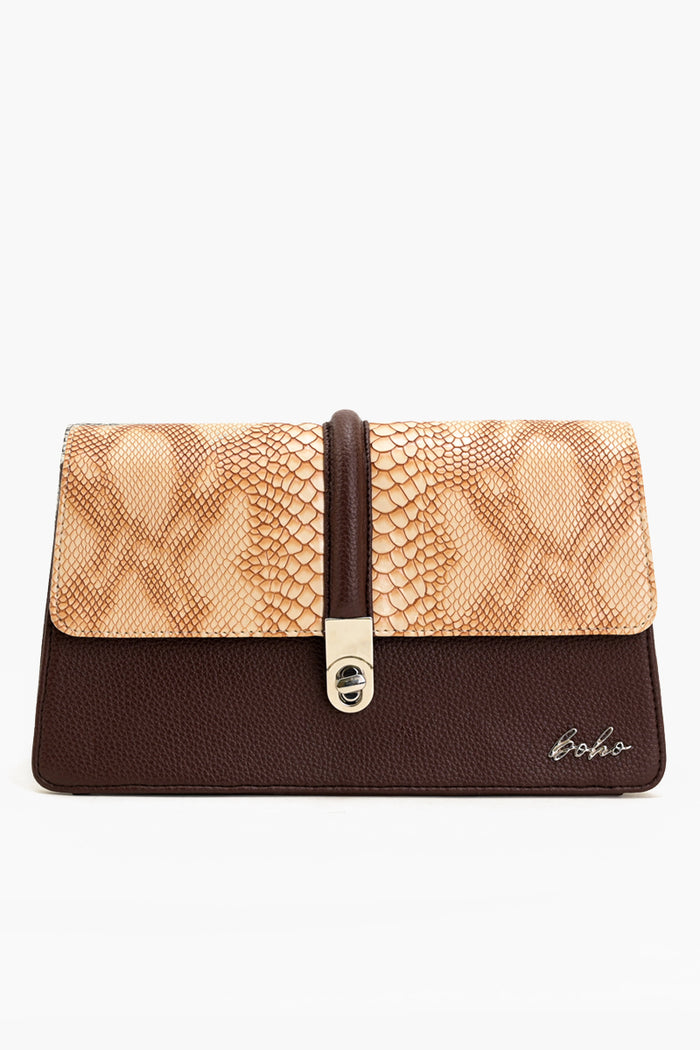 Ophidian Shimmer Crossbody - Brown