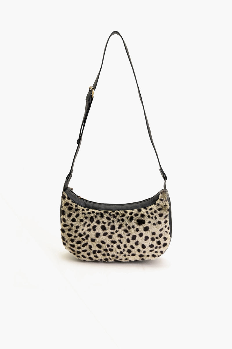 Leopard Print Shoulder Bag - Brown