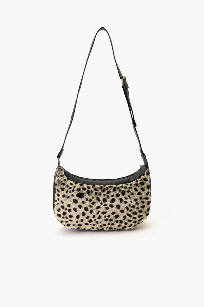 Leopard Print Shoulder Bag Black