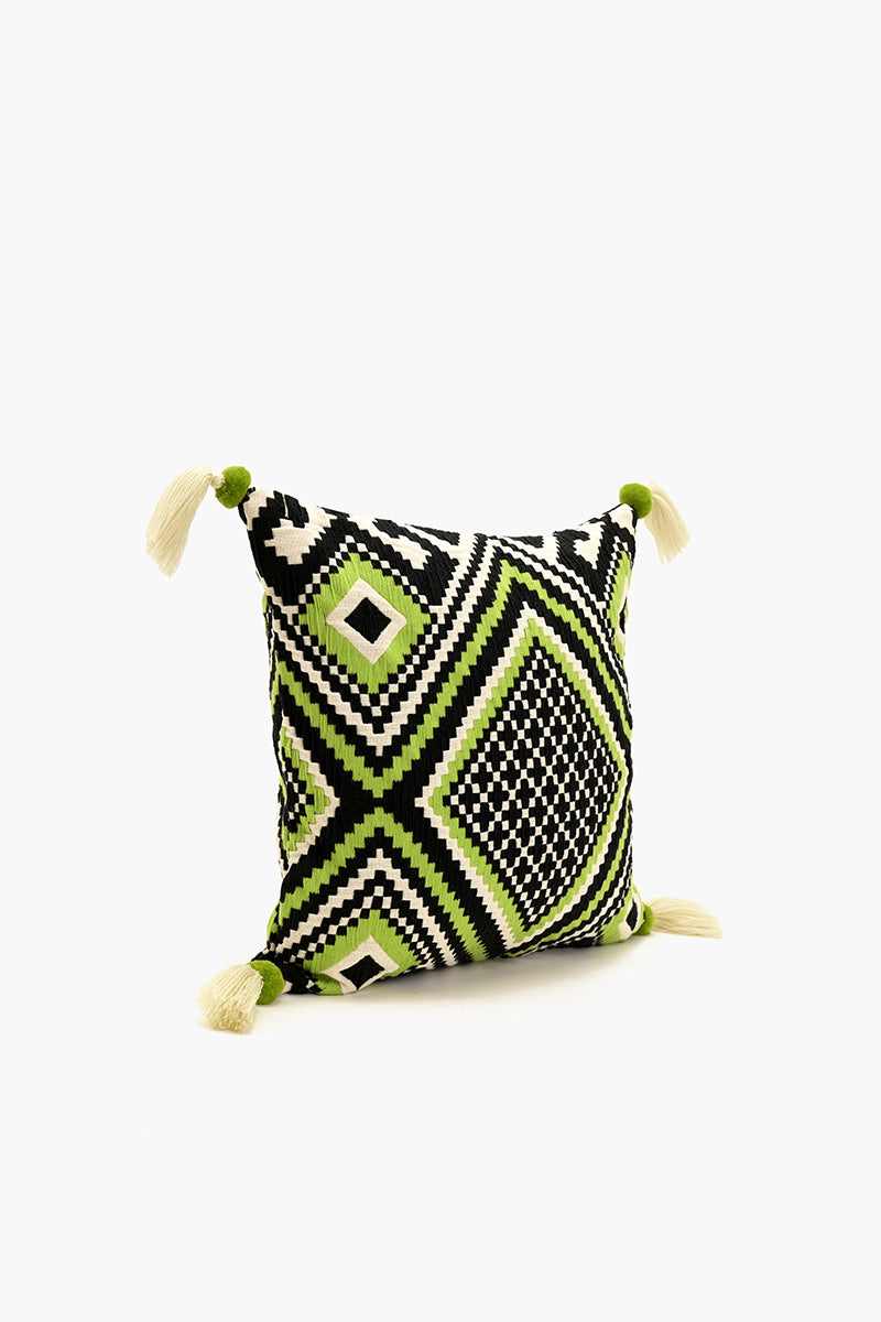 Lime Lattice Cushion Cover