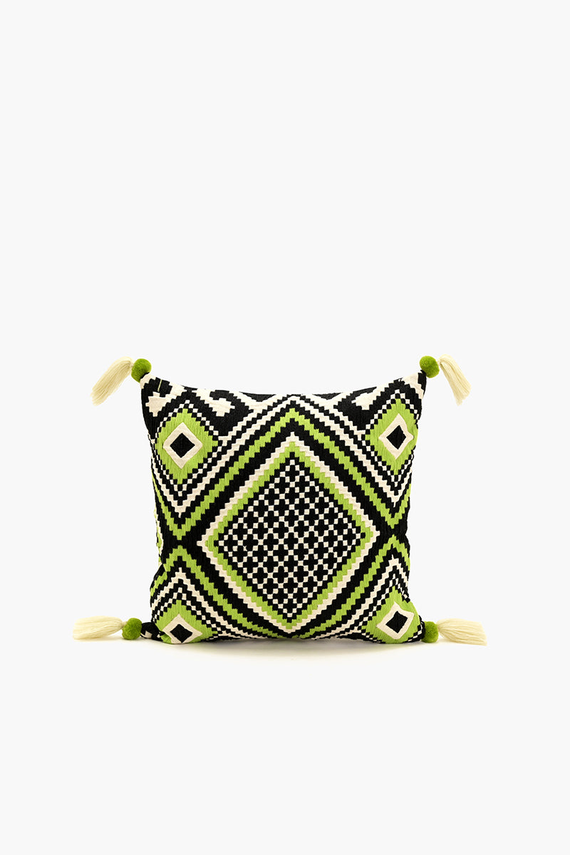 Lime Lattice Cushion Cover