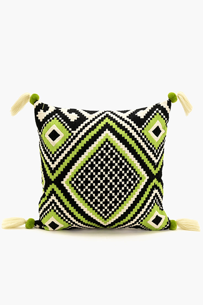 Lime Lattice Cushion Cover