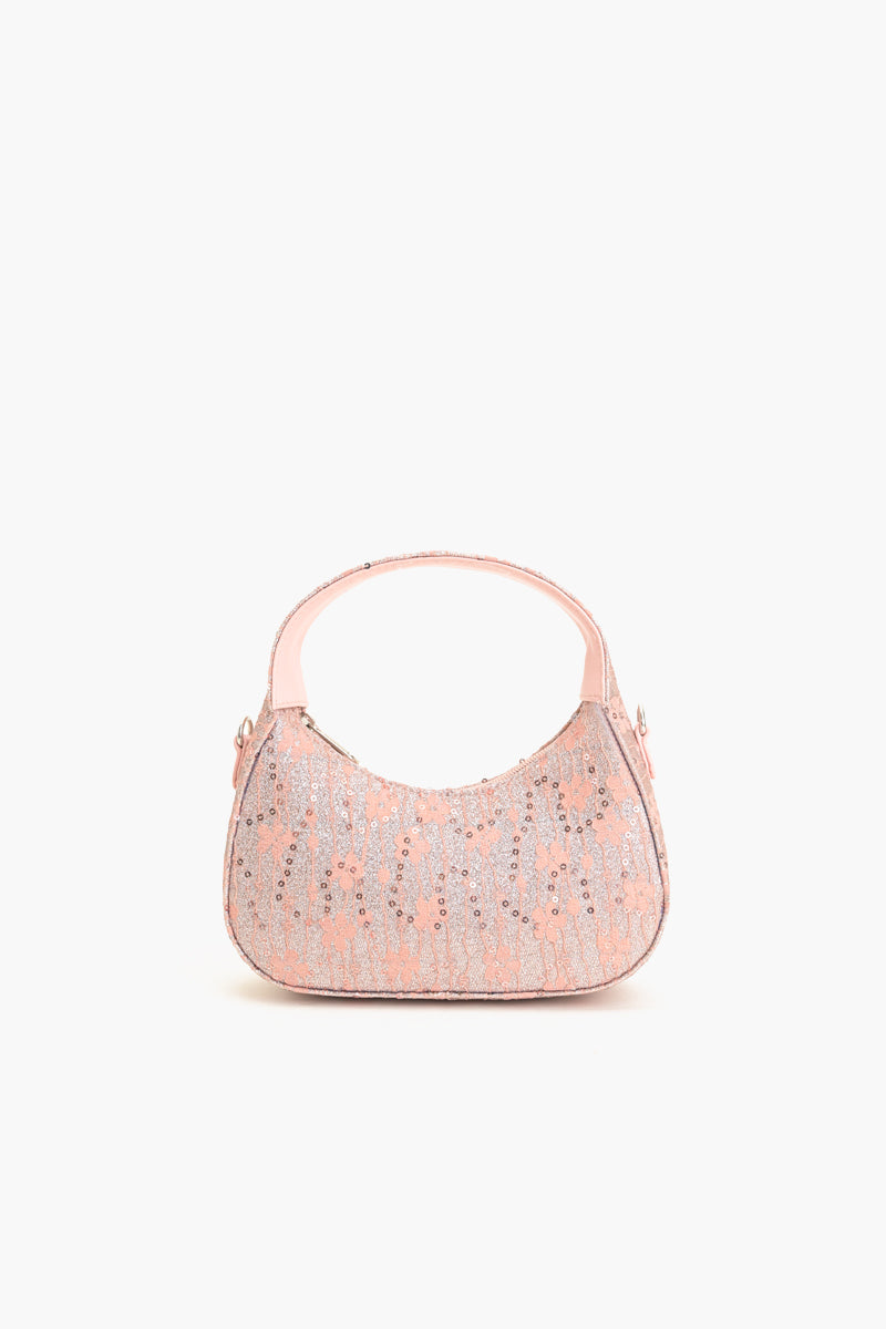 Moonlit Lace Handbag - Pink