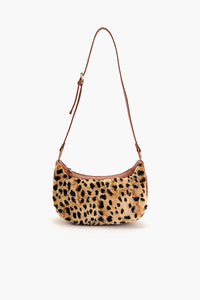 Leopard Print Shoulder Bag - Brown