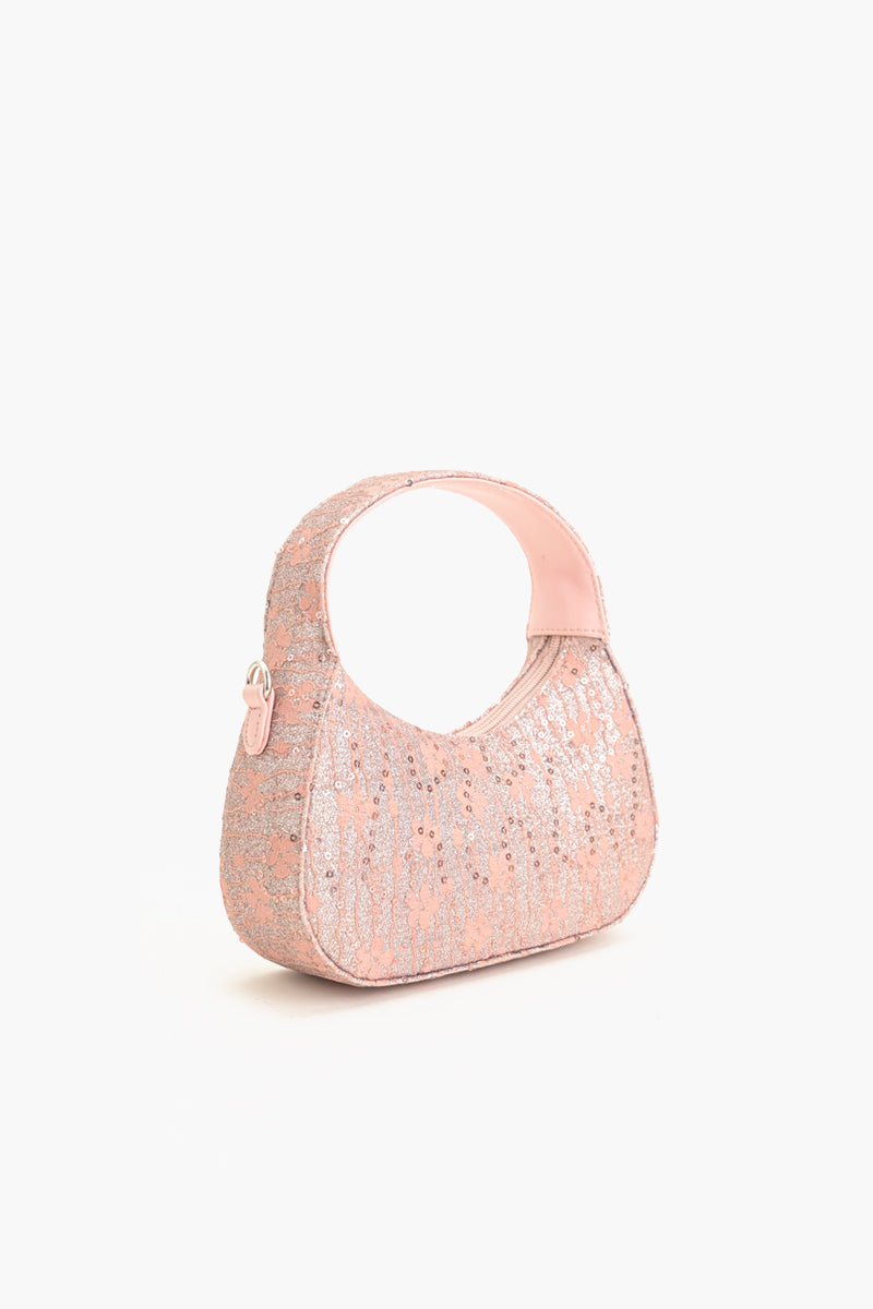 Moonlit Lace Handbag - Pink