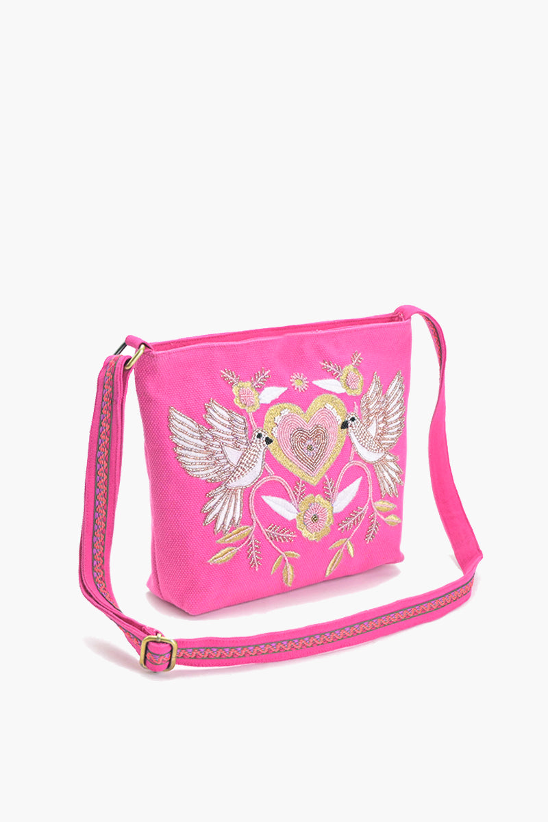 Rose Chic Embellished Messenger Bag