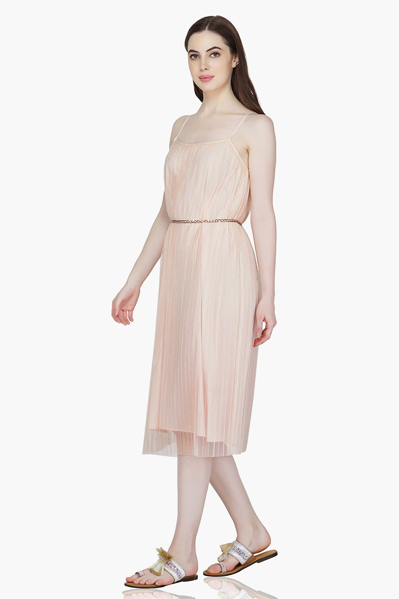 Blush Shimmer Strap Dress