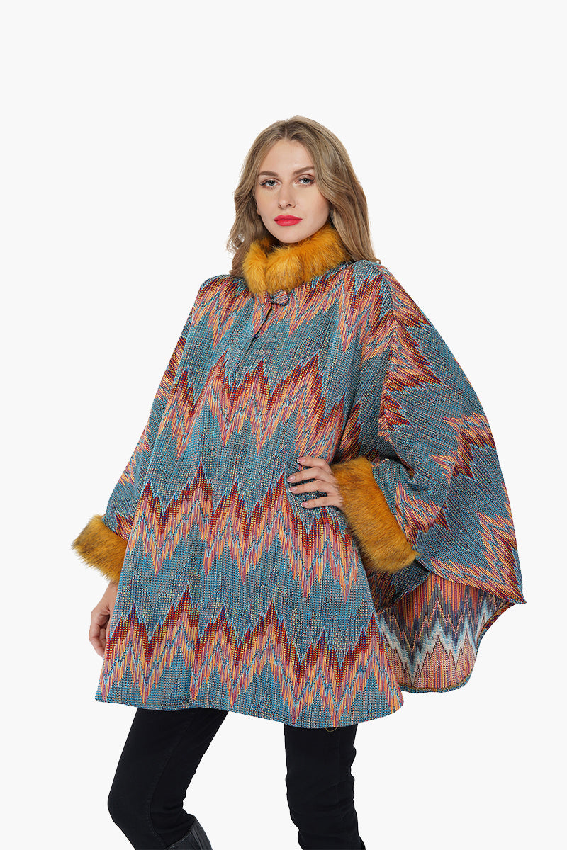 Winter Fur-Trimmed Short Cape