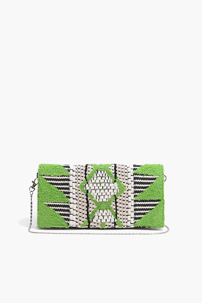 Handcrafted Mint Taffy Embroidered Clutch