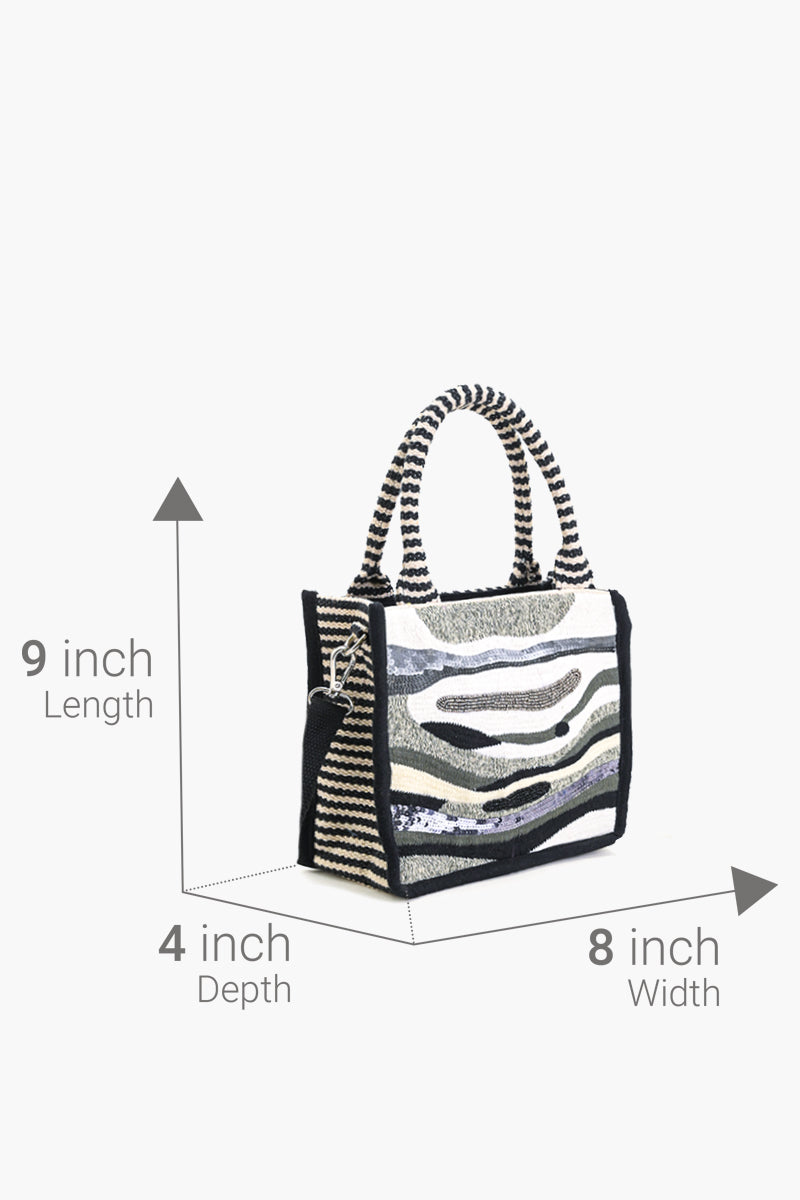 Charcoal Chic Evening Mini Tote