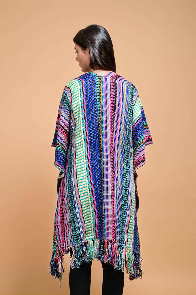 Geometric Fringed Asymmetrical Kaftan