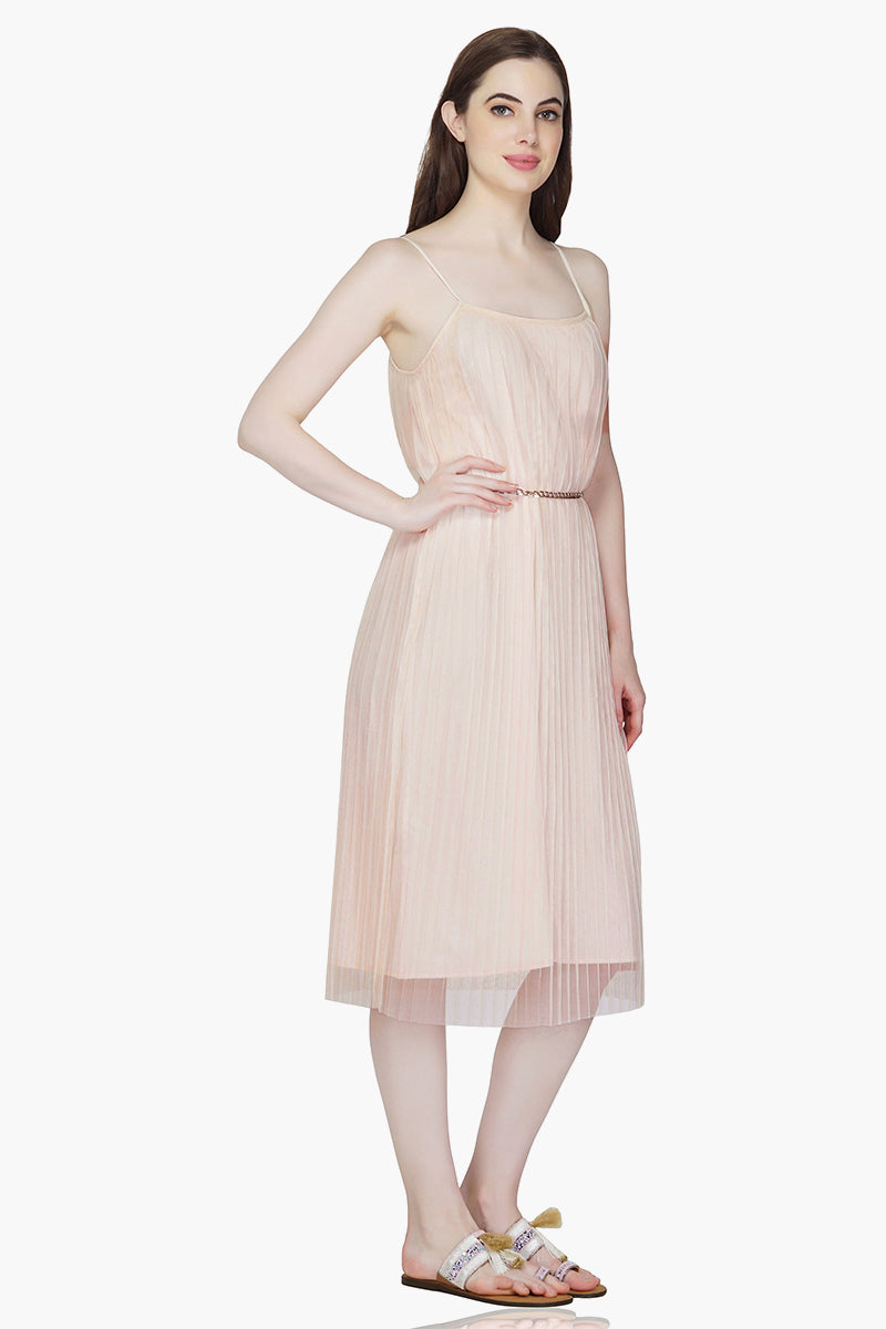 Blush Shimmer Strap Dress