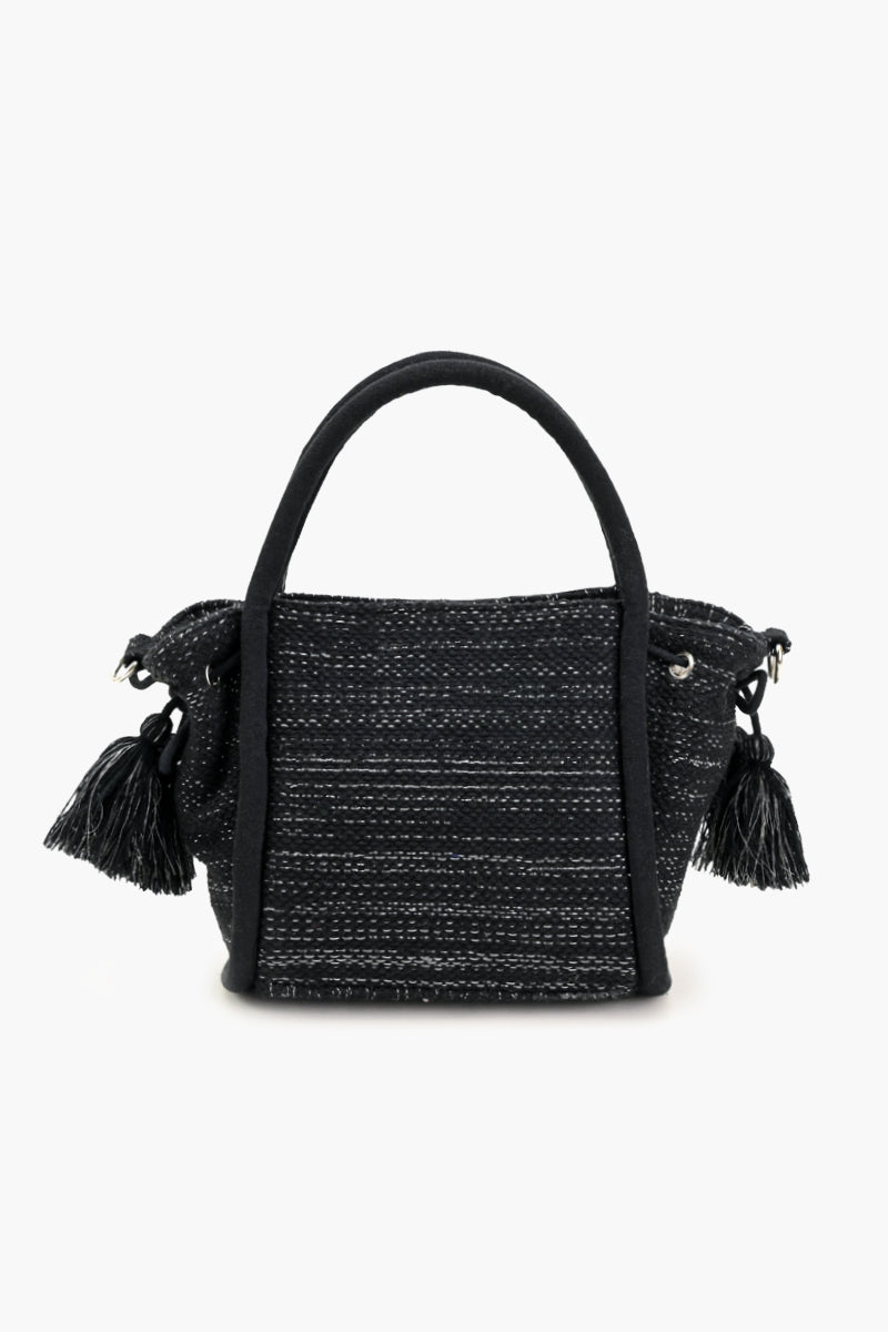 Black Bloom Boho Mini Tote