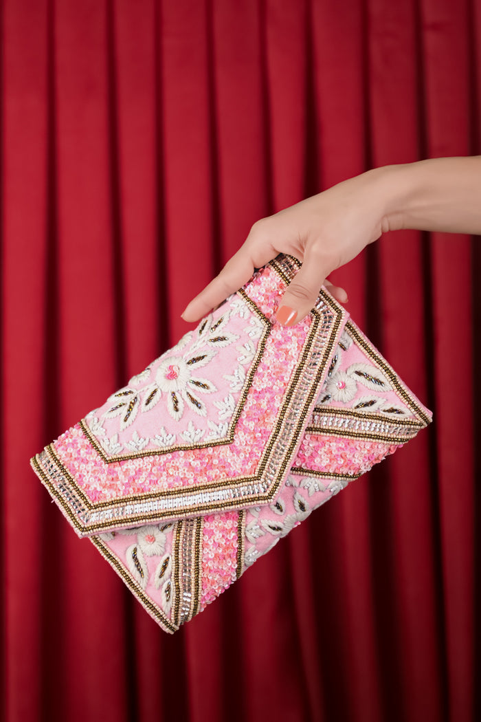 Pink Paradise Envelope Clutch