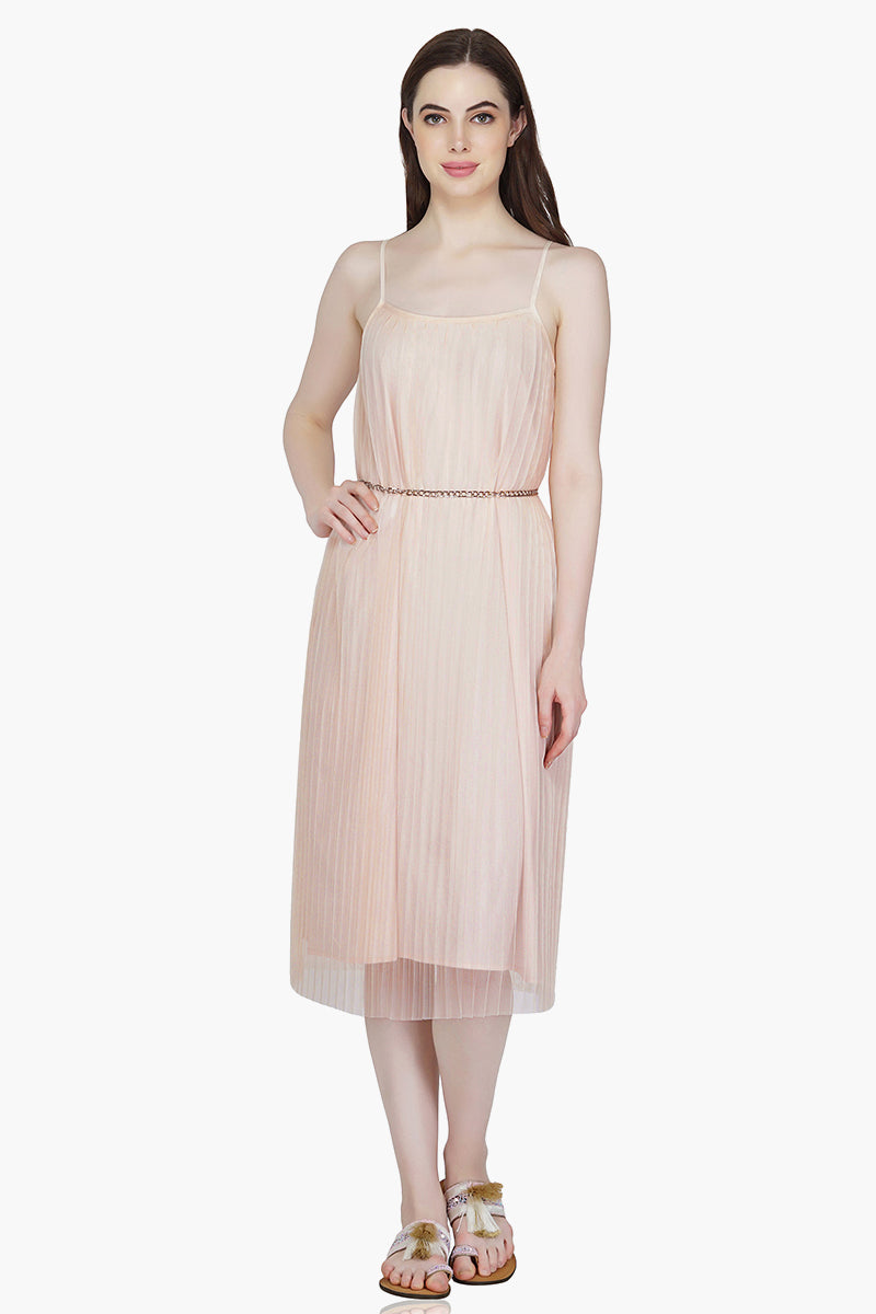 Blush Shimmer Strap Dress