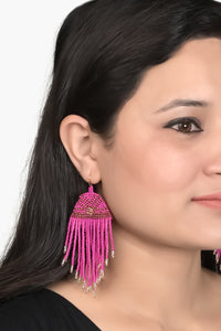 Fuchsia Fringe Earrings