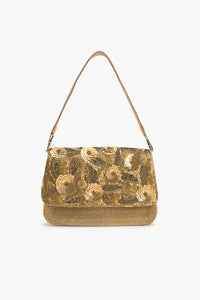 Gold Petal Embellished Clutch