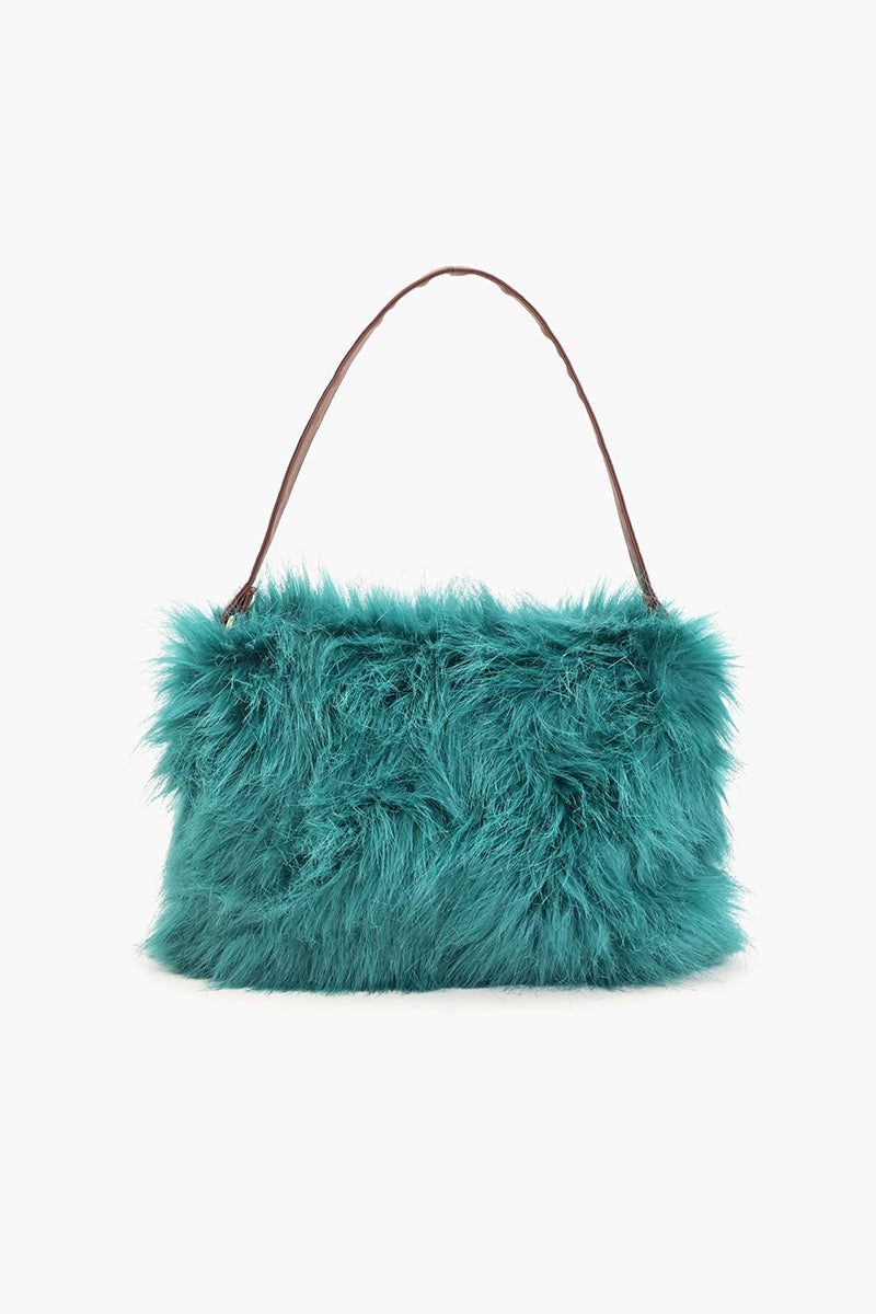 Lilac Luxe Faux Fur Shoulder Bag