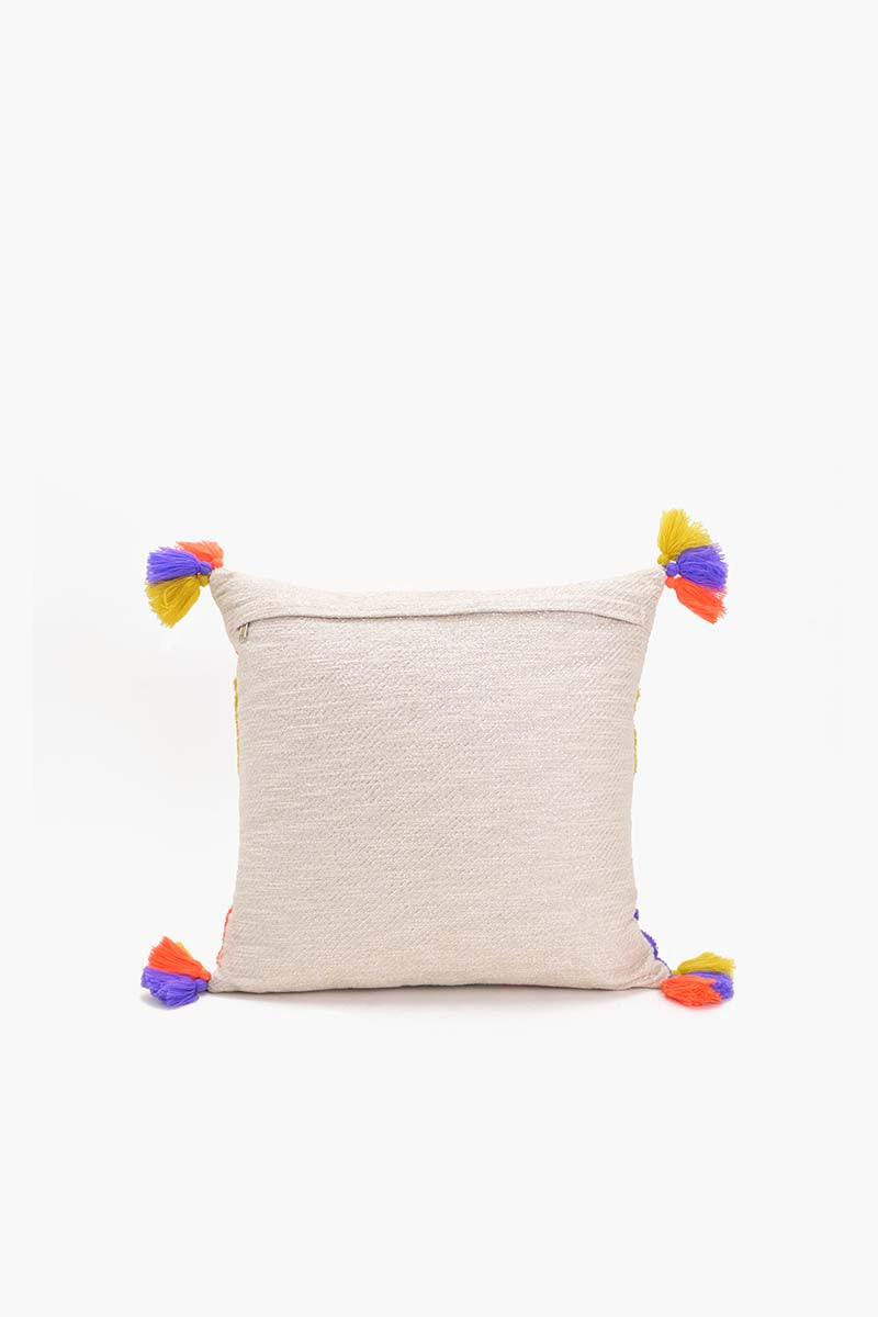 Vibrant Triangle Embroidered Cushion Cover