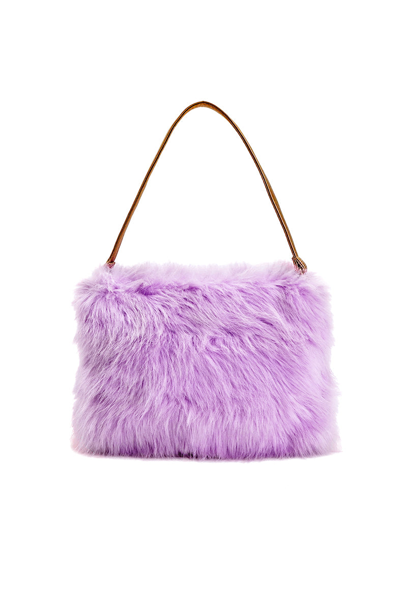 Emerald Envy Faux Fur Shoulder Bag