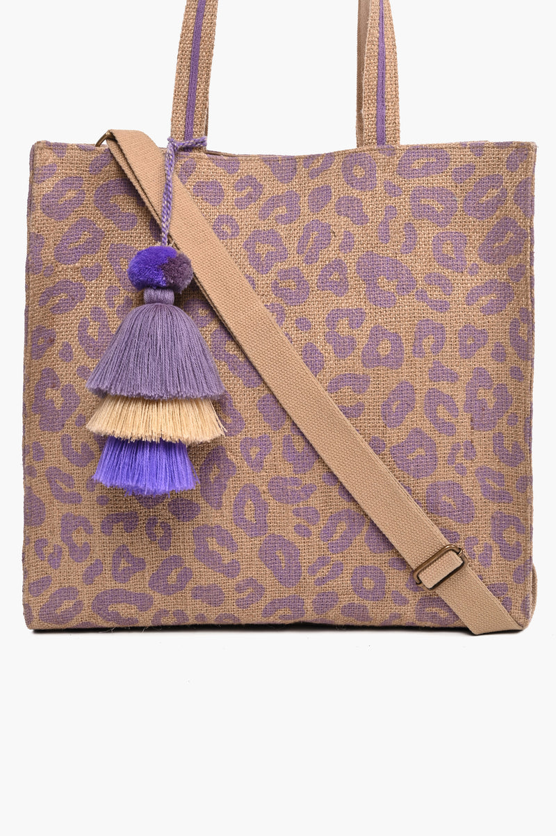 Lilac Cheetah Printed Tote