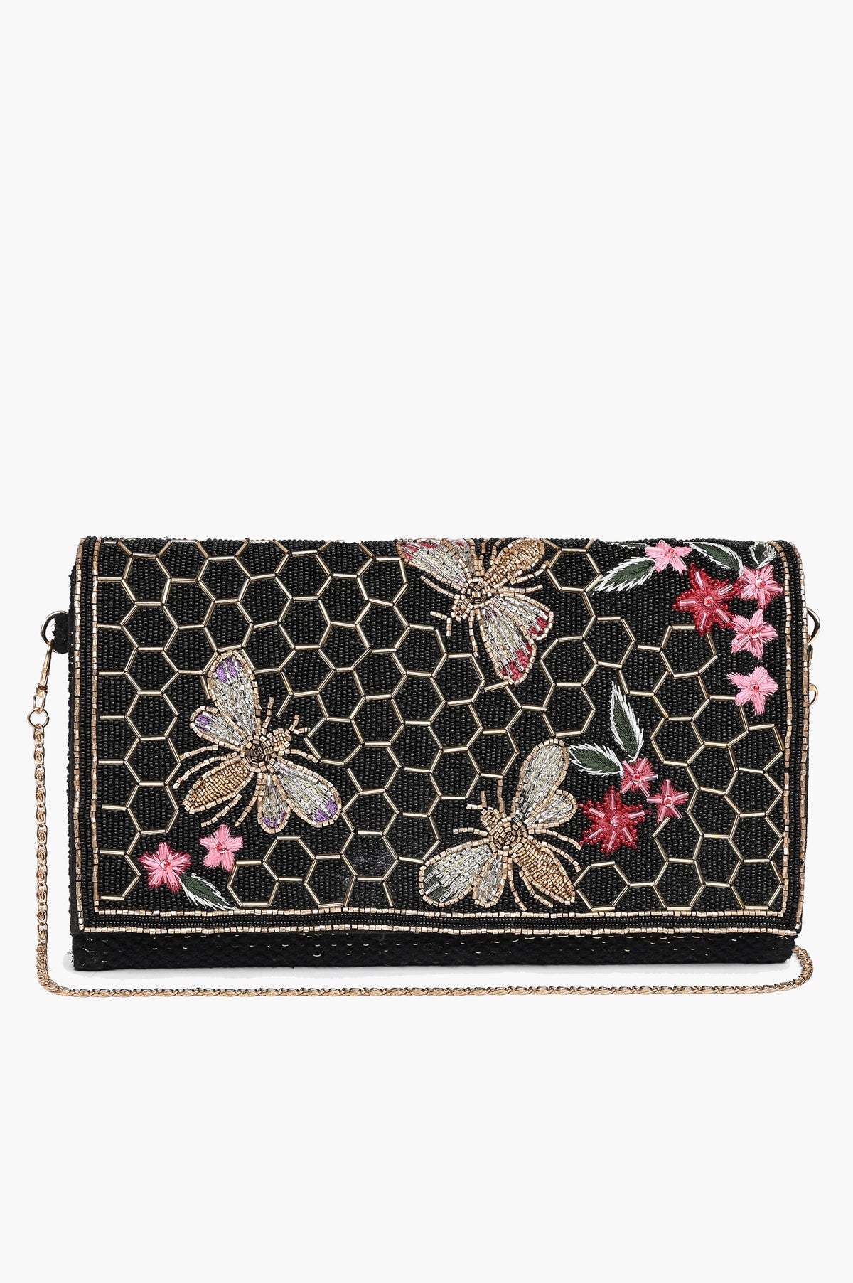 Honeycomb Embellished Clutch