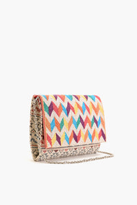 Chevron Charm Hand Beaded Clutch