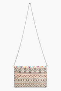 Chevron Charm Hand Beaded Clutch