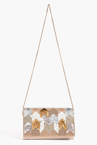 New York Embellished Flap Clutch