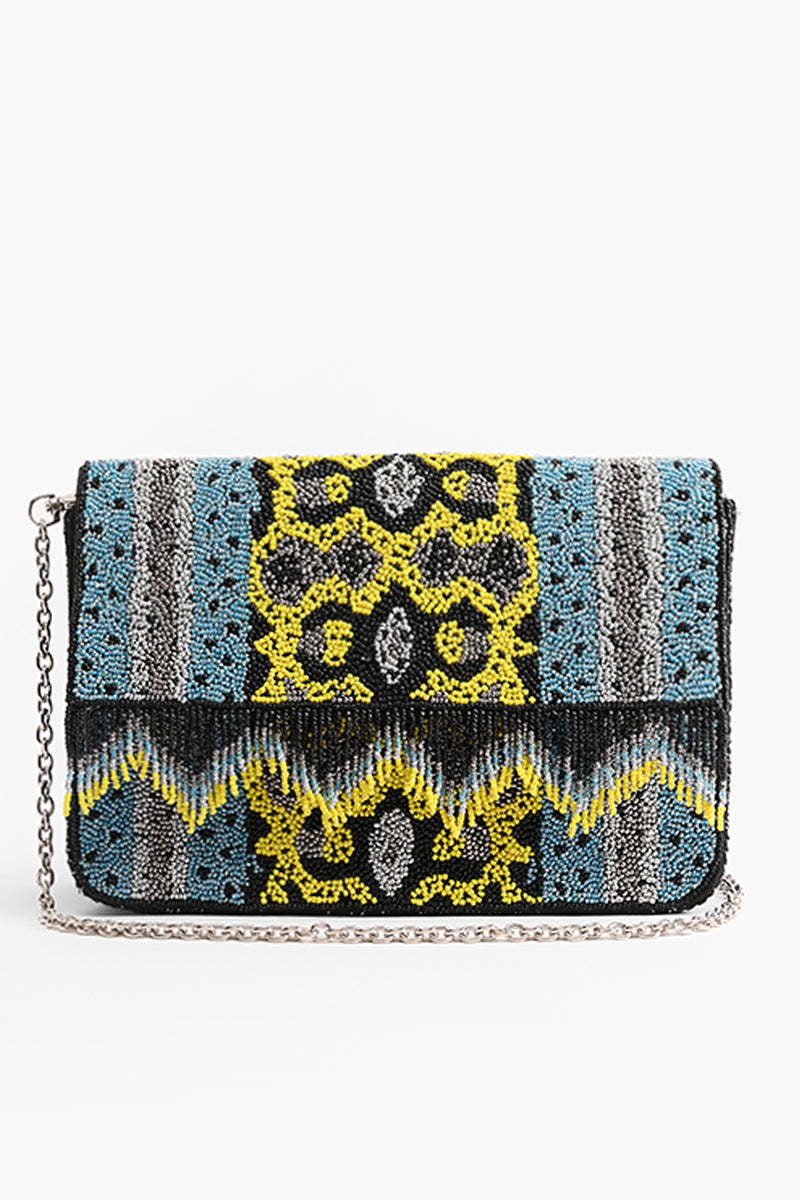 Snakeskin Charm Fringed Crossbody Bag