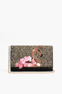 Golden Flamenco Beaded Clutch