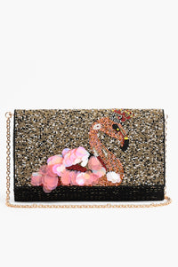 Golden Flamenco Beaded Clutch