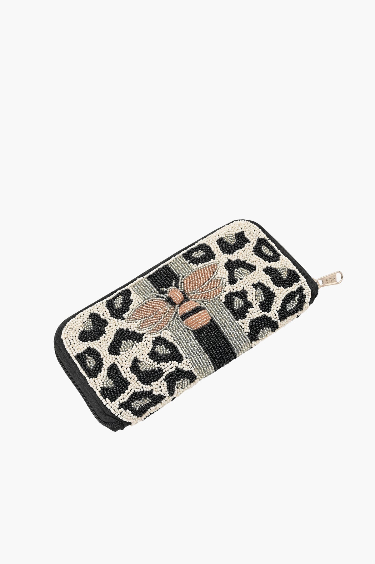 Buzzy Charm Beaded Zip Wallet