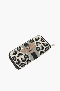 Buzzy Charm Beaded Zip Wallet