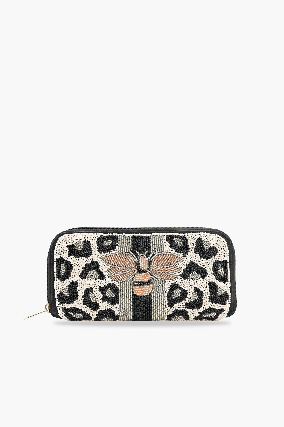 Buzzy Charm Beaded Zip Wallet