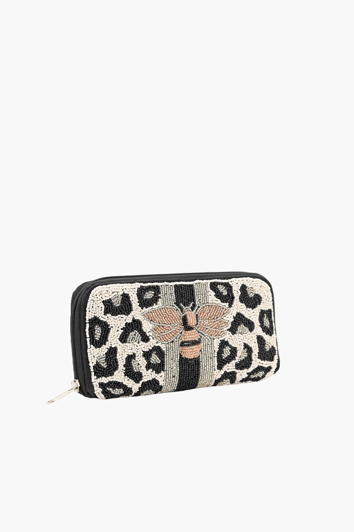 Buzzy Charm Beaded Zip Wallet