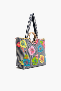 Beachy Bliss Floral Tote Bag